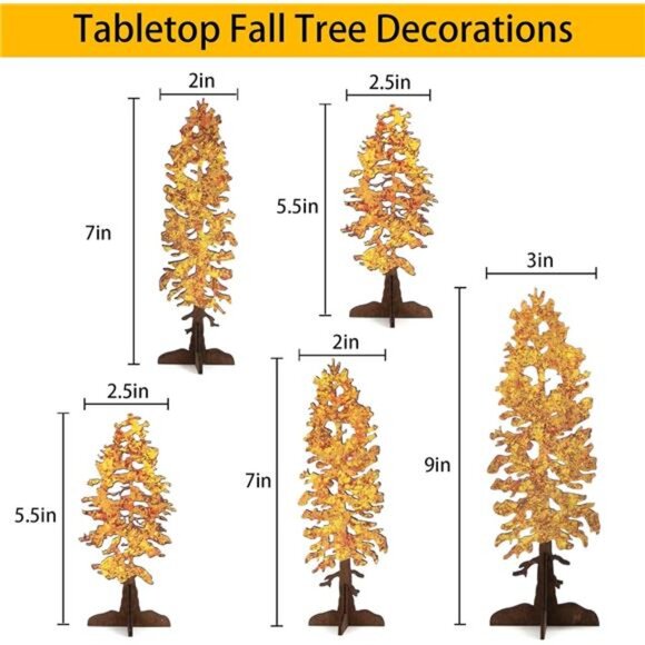 New 5PCS Rustic Wooden Fall Trees - Free Standing Table Decor for‎ Home & Mantel - Picture 3 of 7